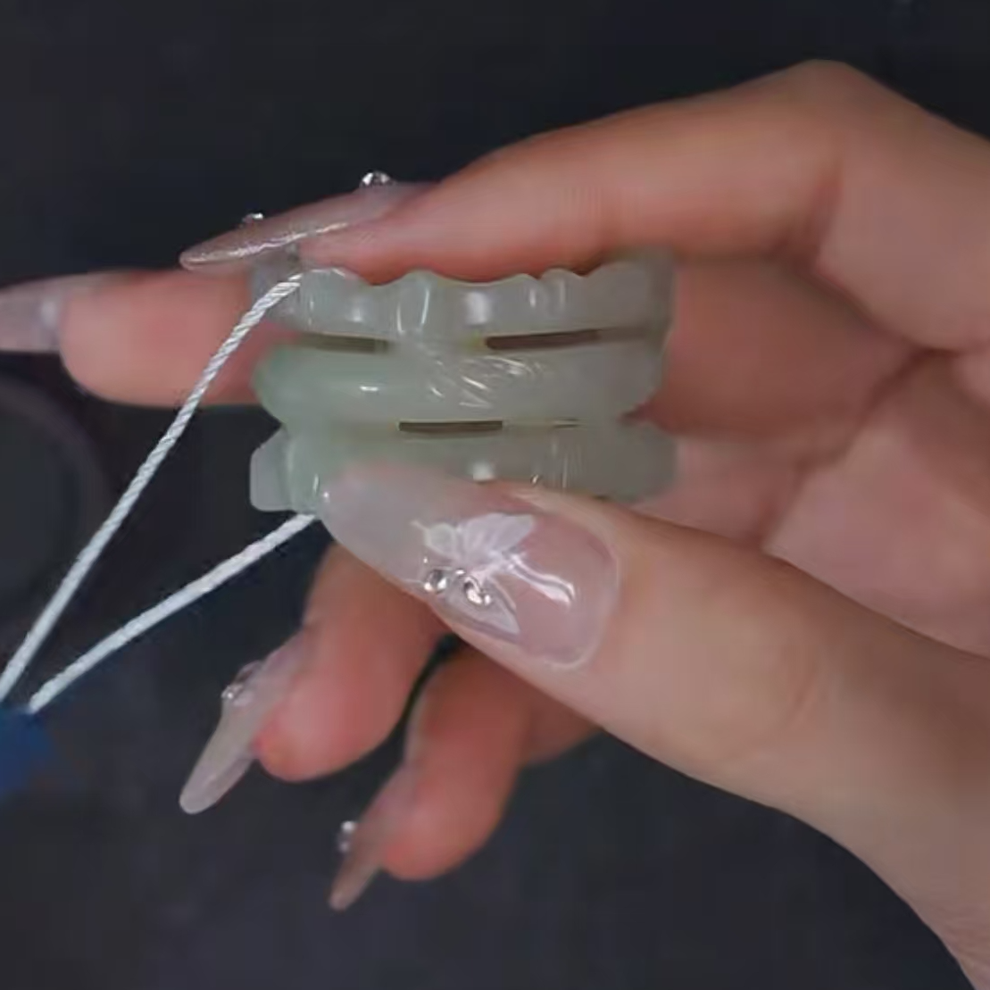 清代和田玉竹节扳指22.8