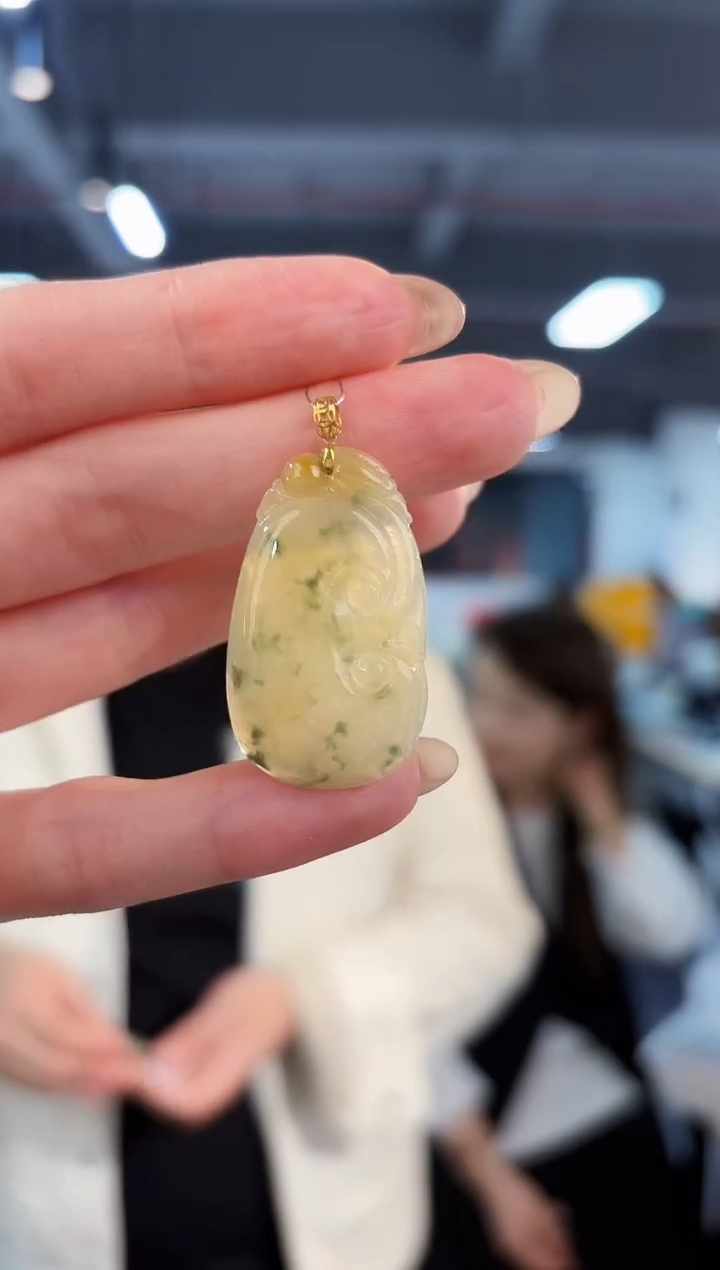 【闪购商品】翡翠颈饰18K金镶嵌缅料A货/支持复检/一件