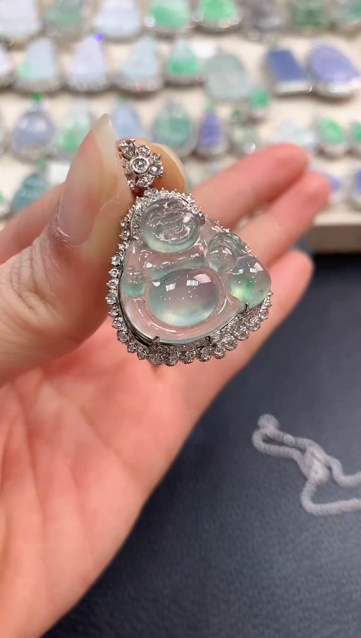 【闪购商品】翡翠吊坠(不含链)18K金镶嵌n56       