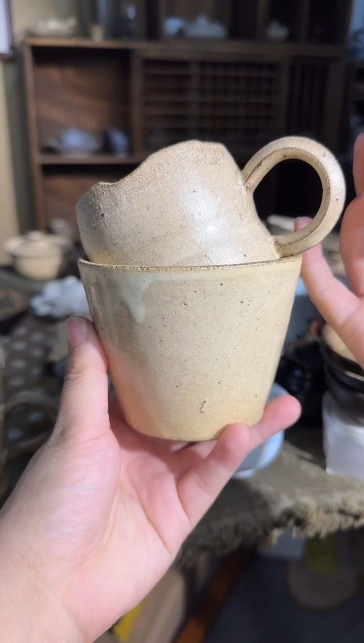 瓷片承*手作猪口杯+咖啡杯