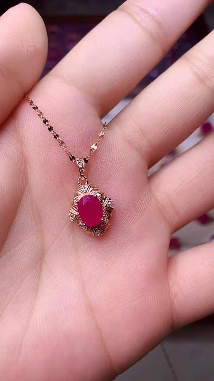 【闪购商品】红宝石颈饰银S925镶嵌000