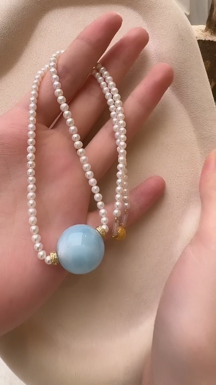 未镶嵌针钠钙石（海纹石）颈饰吊坠