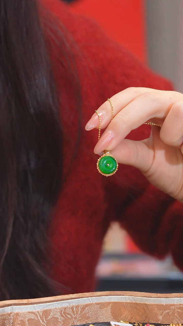 【闪购商品】翡翠吊坠(不含链)18K金镶嵌多样性发@@N3283