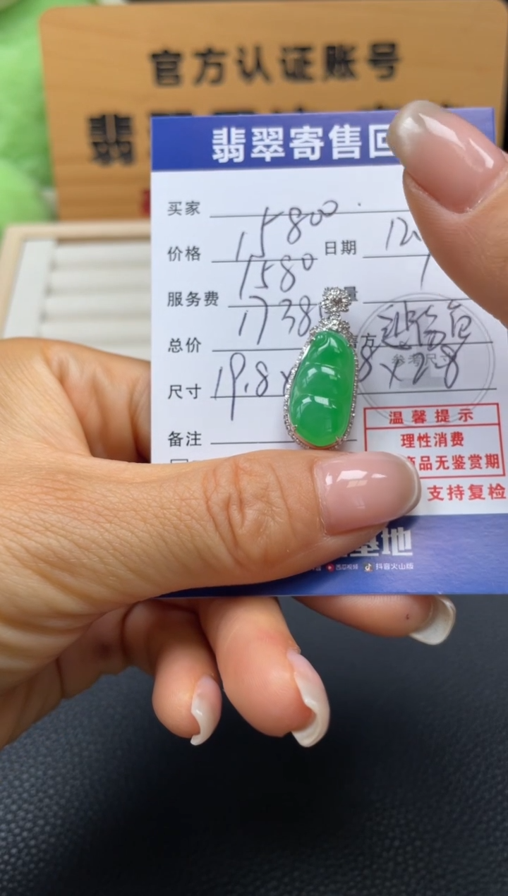 颈饰18K金镶嵌翡翠10152492