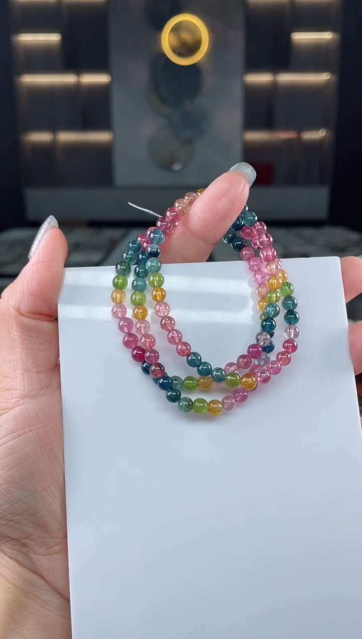 三圈手串未镶嵌碧玺（多样性发一条）T 