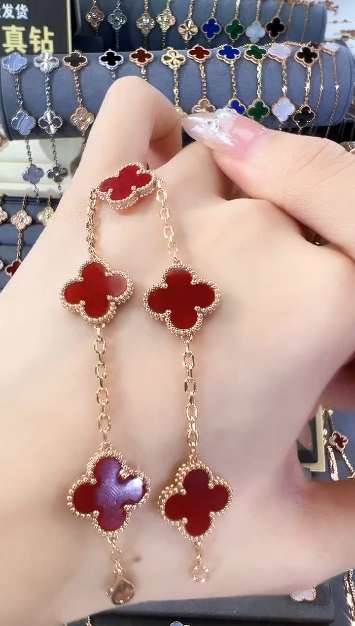 【闪购商品】玛瑙/玉髓手链18K金镶嵌玫瑰金手链