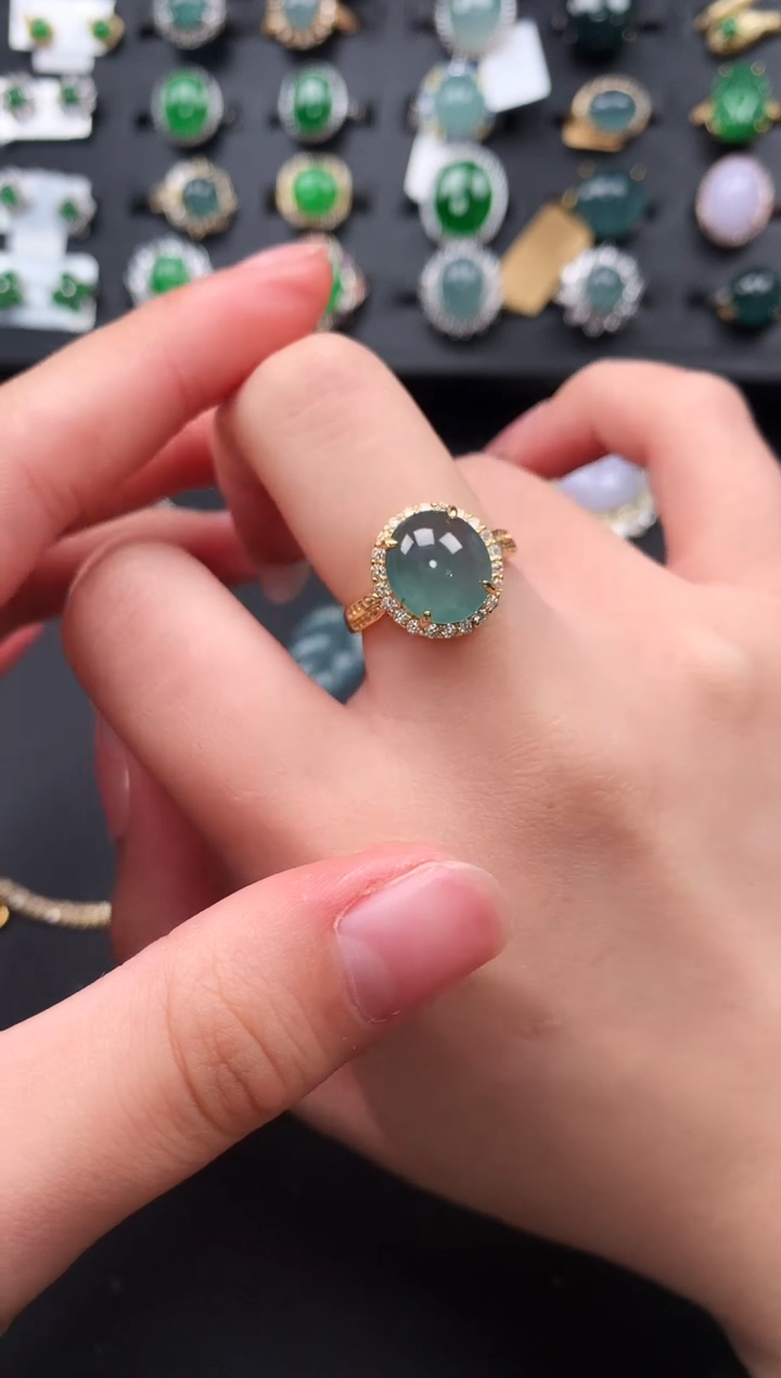 【闪购商品】翡翠戒指银S925镶嵌52141