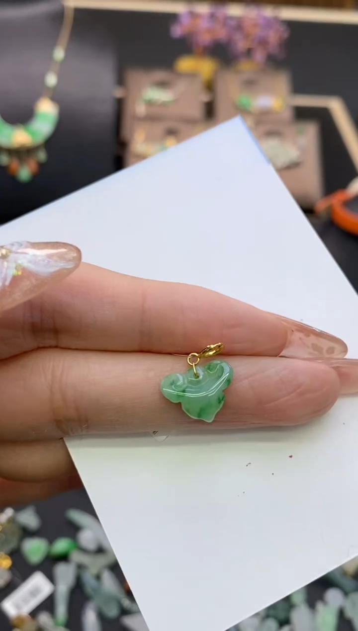 【闪购商品】翡翠颈饰18K金镶嵌净货16259