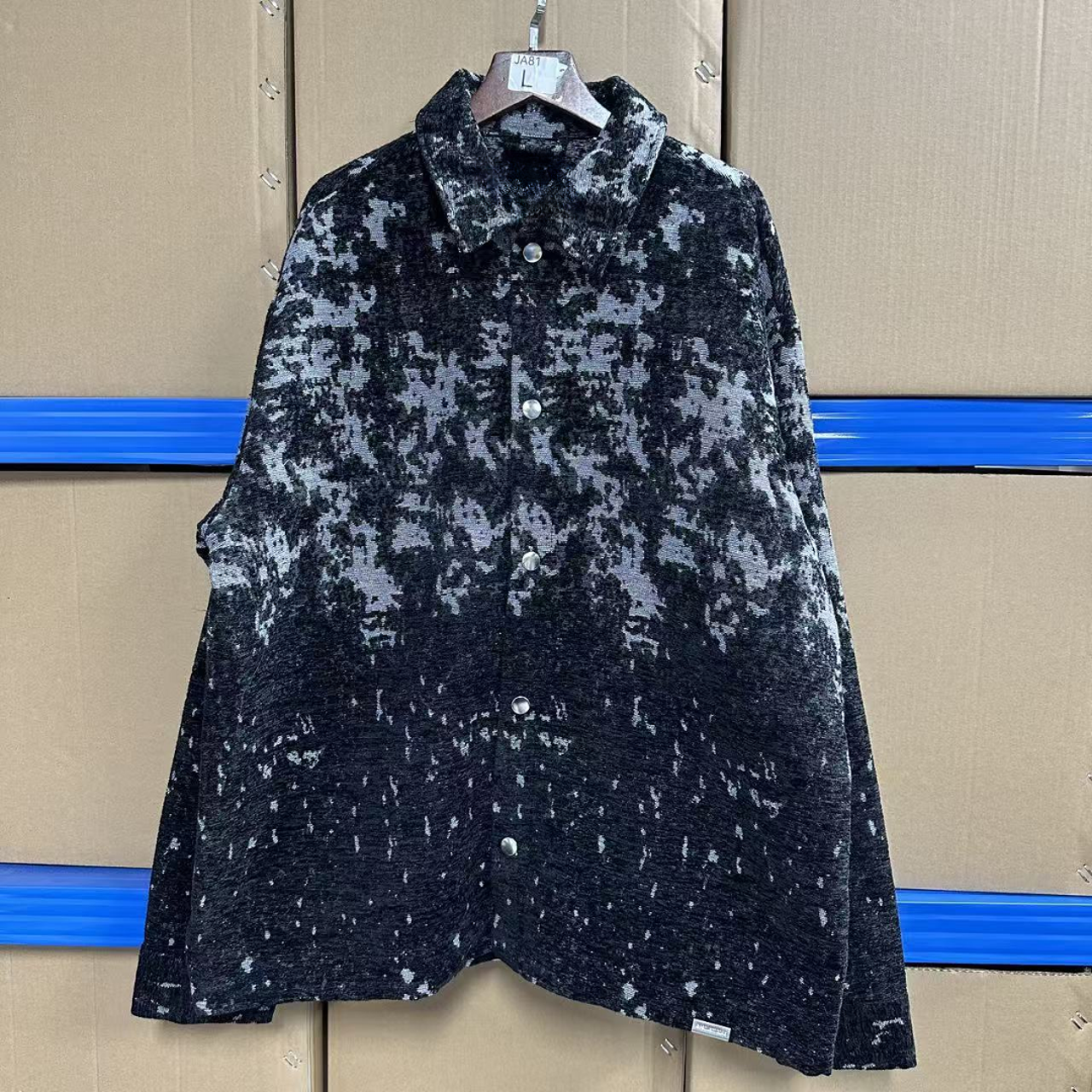 （杰）JA81-G5-10 美式复古拼花老钱中长款秋冬男款外套