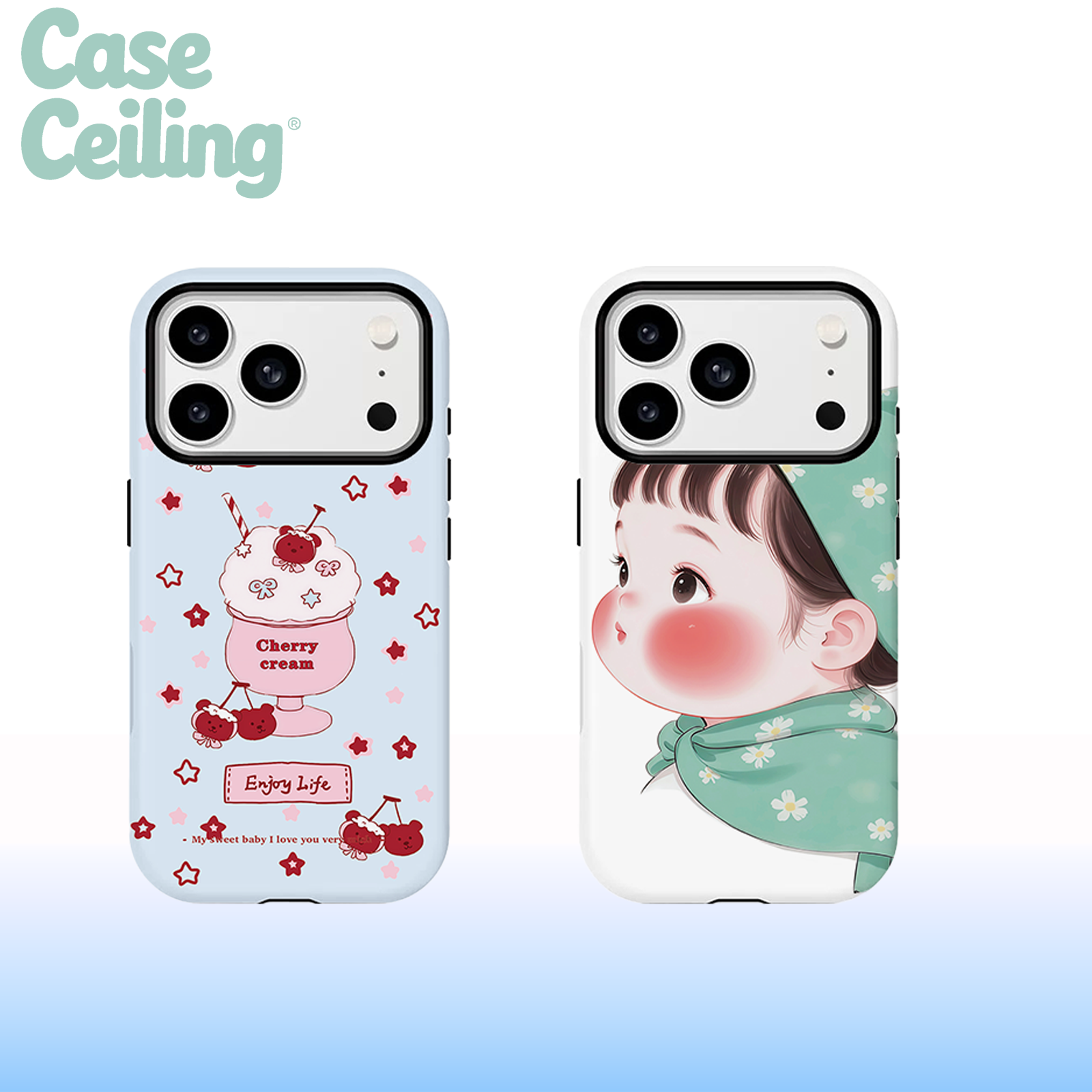 Caseceiling小熊冰淇淋韩国进口菲林二合一适用苹果1716pro手机壳
