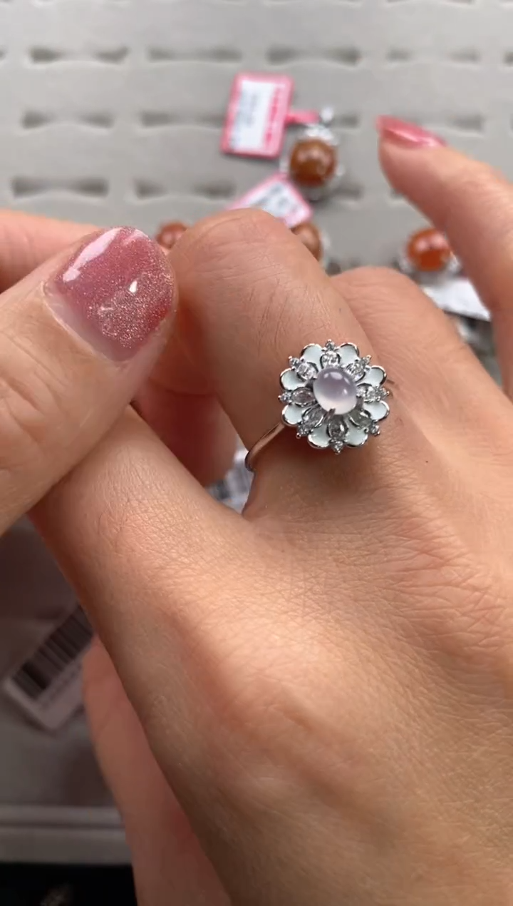 【闪购商品】翡翠戒指银S925镶嵌2222222     1