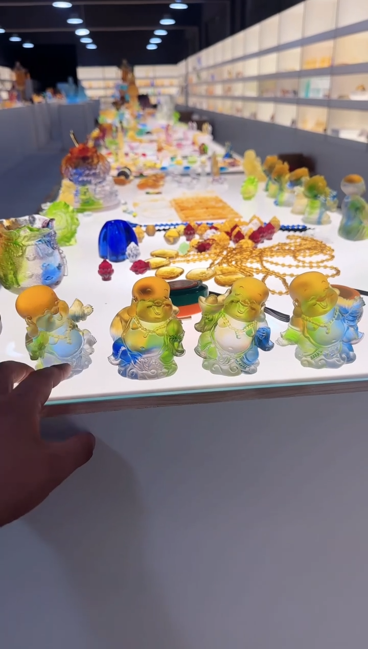 手工艺品琉璃麟****物福禄寿喜财一套沙弥