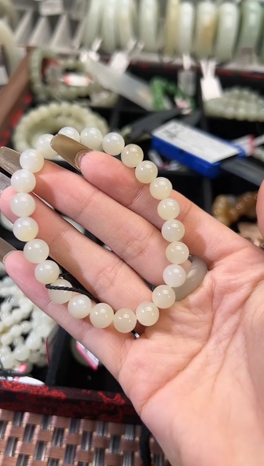 【闪购商品】和田玉手串未镶嵌且末料迪克兰手串卡8