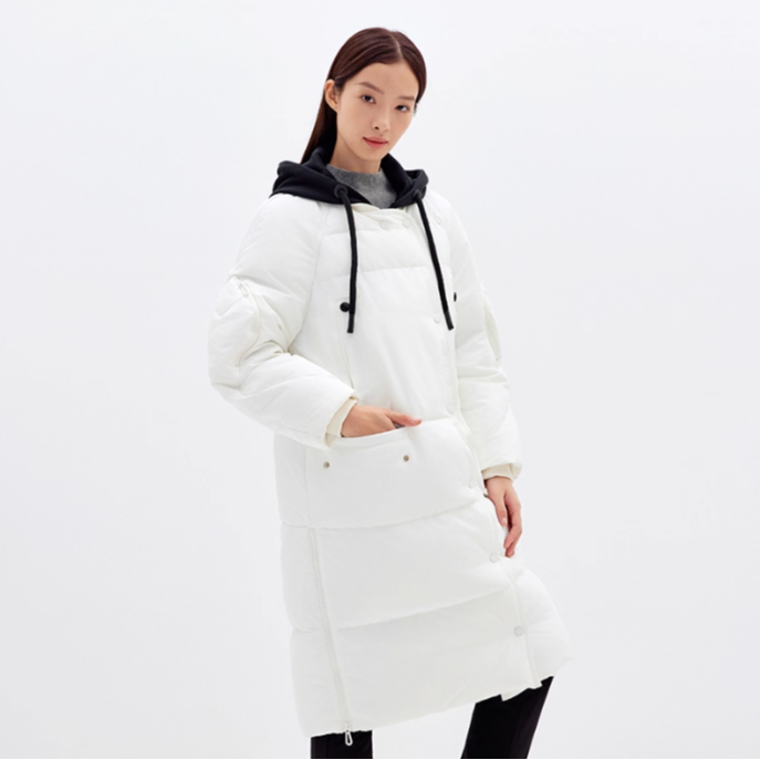 XII BASKET十二篮24冬高充白鸭绒连帽假两件保暖羽绒服7C34508550