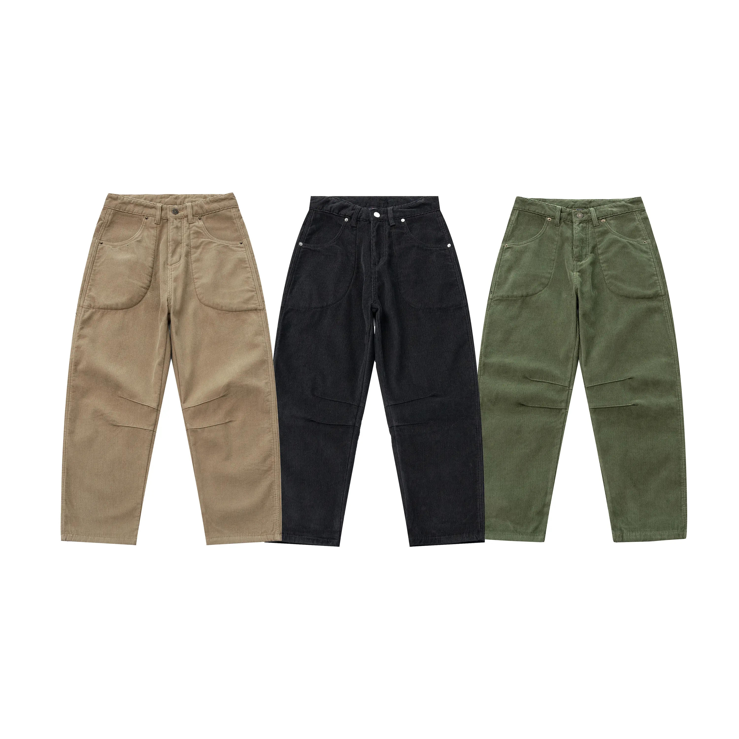 大芊老涵《行走的暖炉》全棉水洗灯芯绒加绒加厚休闲裤2251