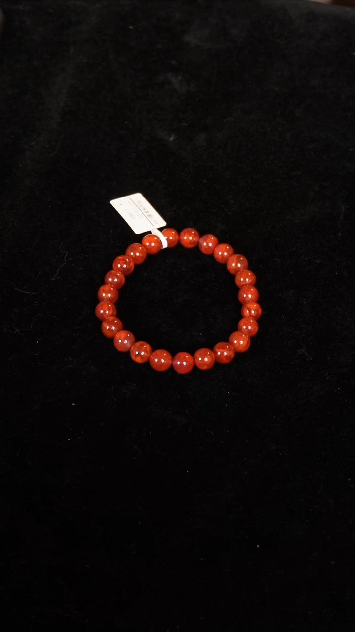 未镶嵌手串南红玛瑙火焰圆珠单圈8.5M