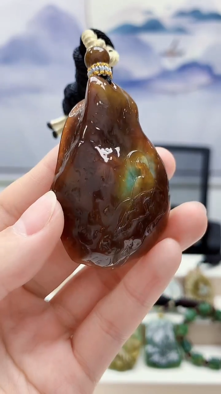 未镶嵌定制翡翠5028lr-毛货挂件25