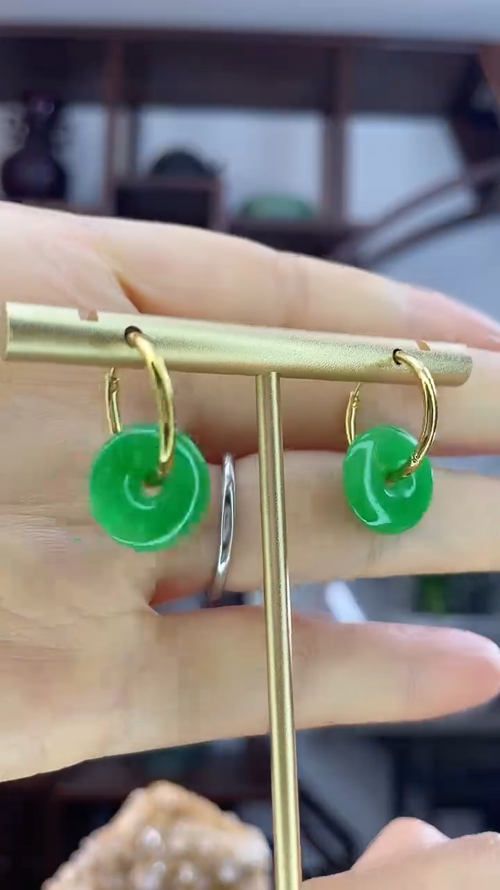 未镶嵌翡翠耳环Z3平安扣耳环