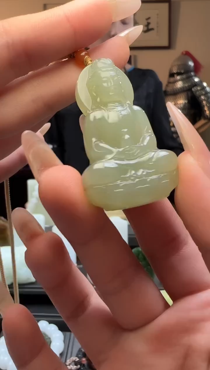 【闪购商品】和田玉晴水观音未镶嵌吊坠