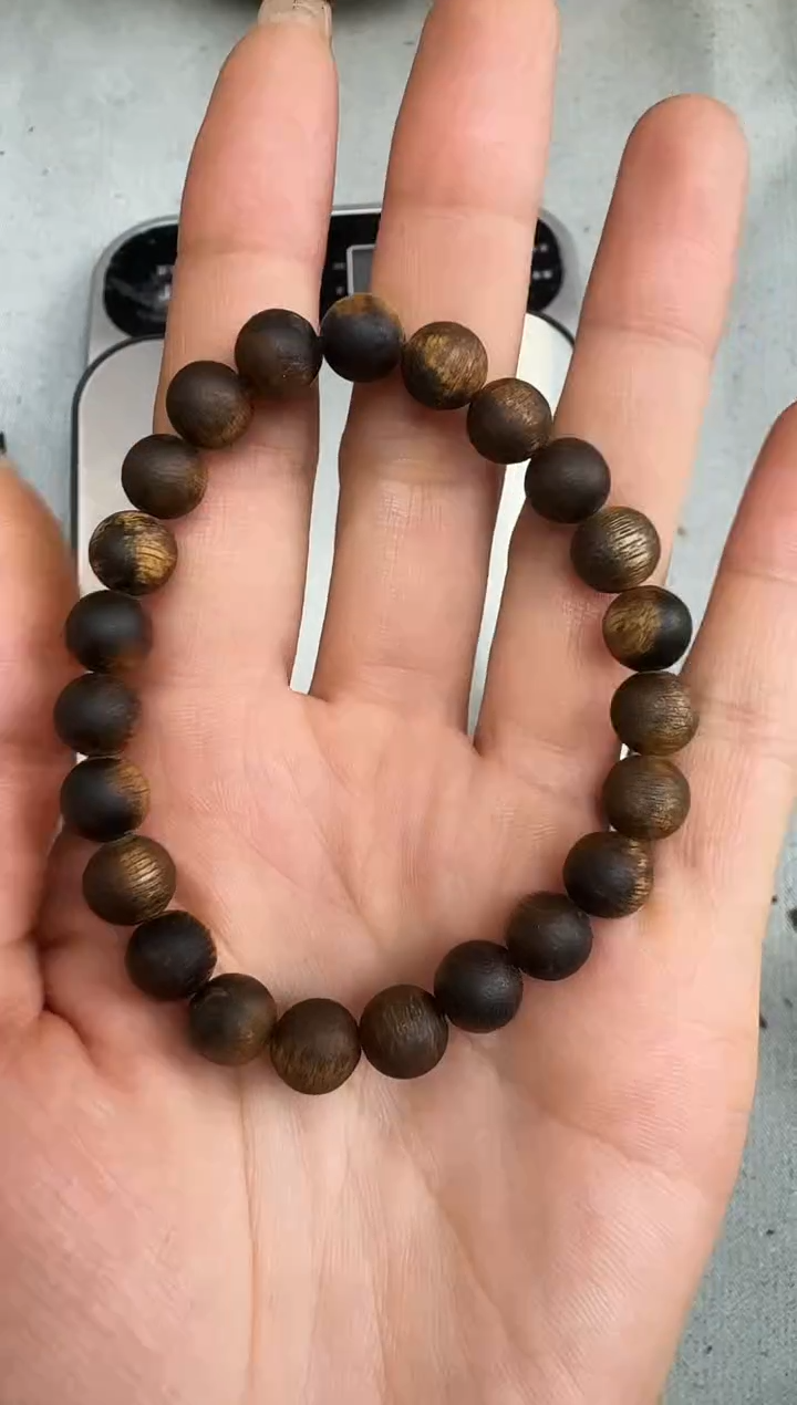 沉香手串0809紫棋圆珠沉水单圈多样性发一