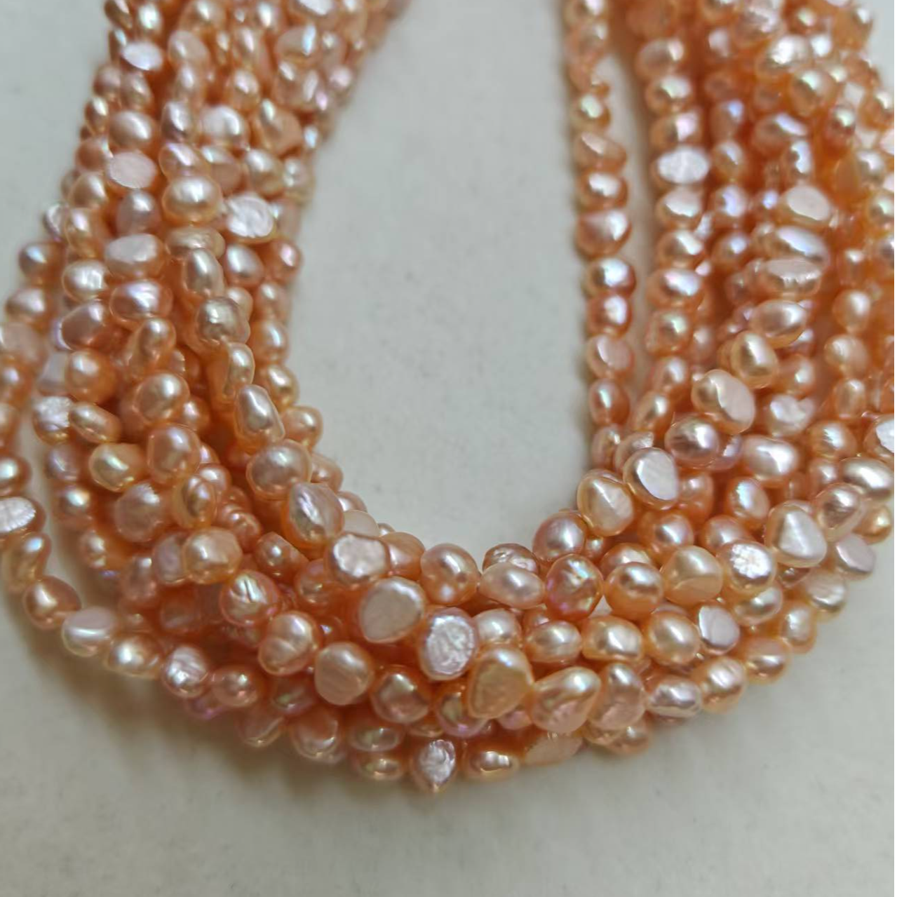 极光无核中国红巴洛克项链5.5-6.5mm