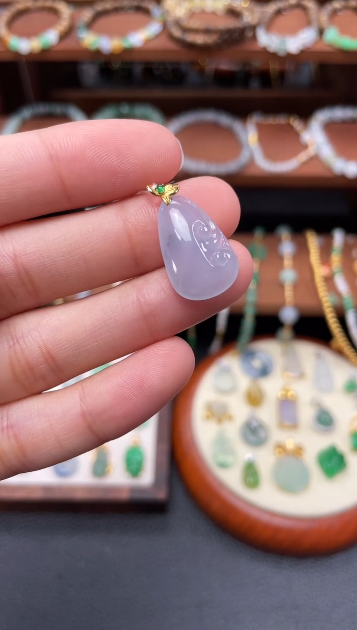【闪购商品】翡翠吊坠(不含链)18K金镶嵌一个  JK301