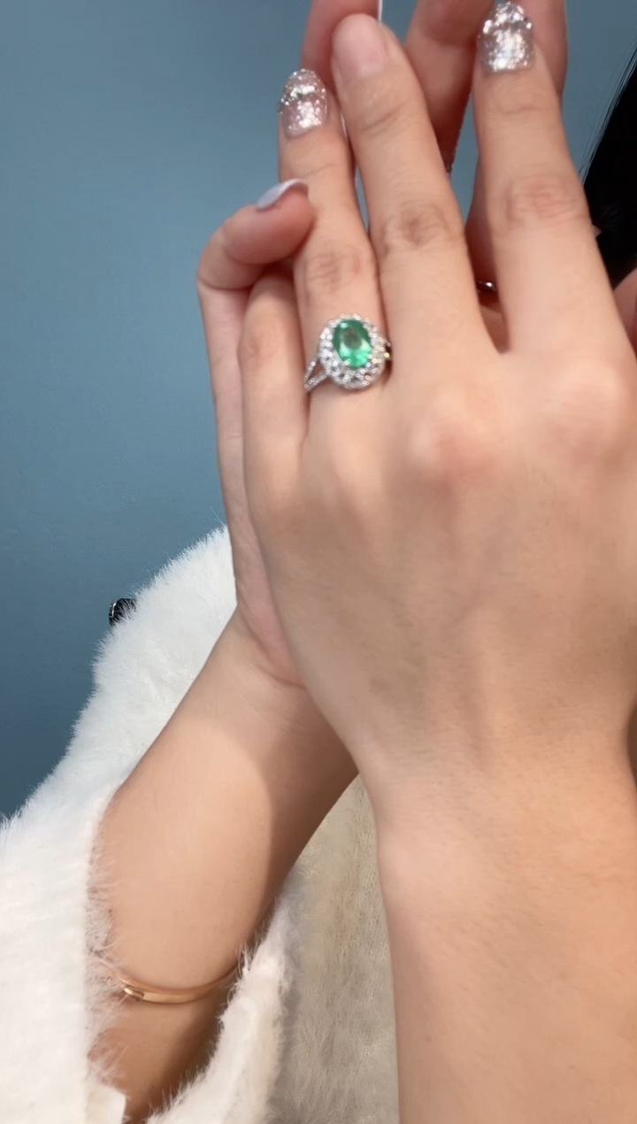 【月下高定珠宝】18k 祖母绿戒指