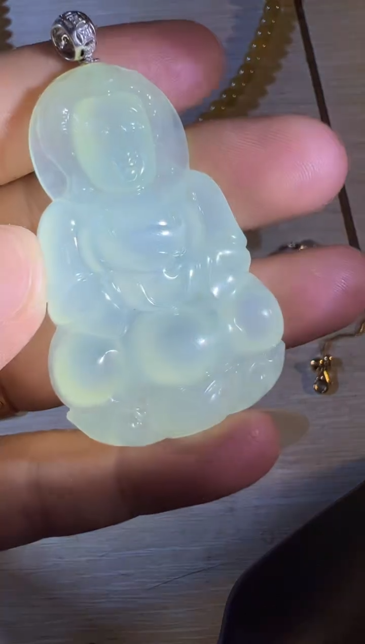 【闪购商品】翡翠颈饰18K金镶嵌翡翠挂件