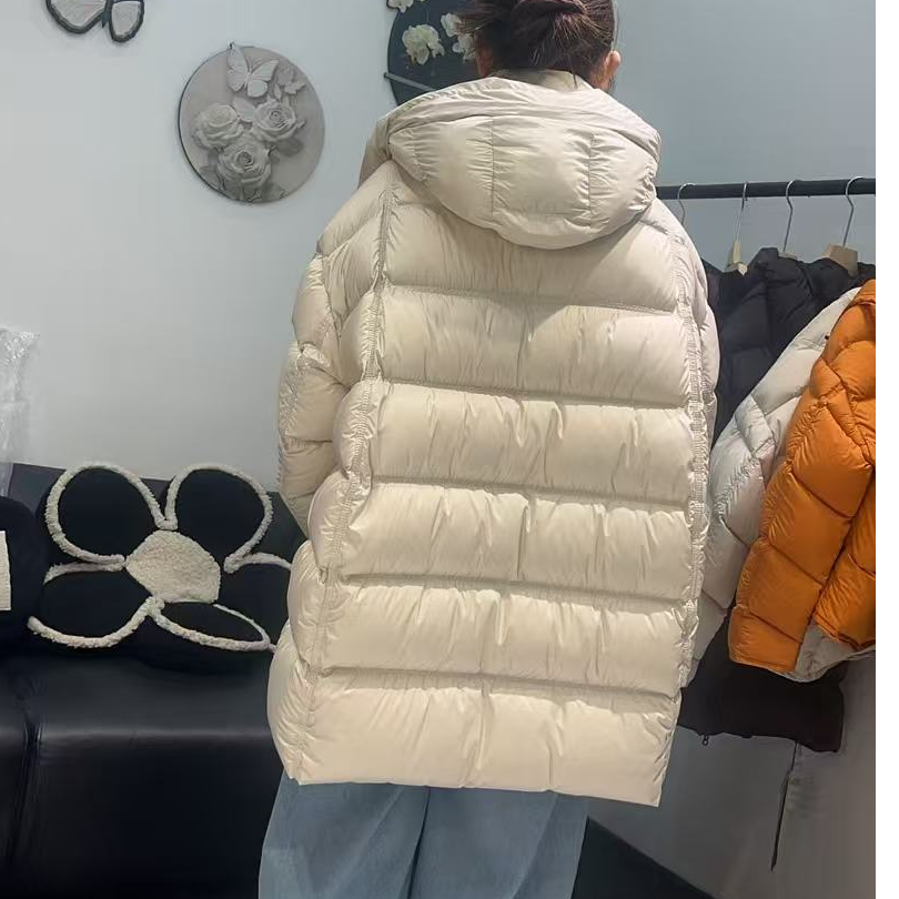 中国风女中长款羽绒服白鸭绒服冬季保暖女装韩版