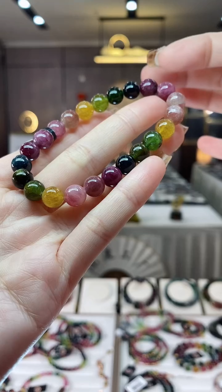 【闪购商品】碧玺单圈手串8mm+未镶嵌一物一证dan 