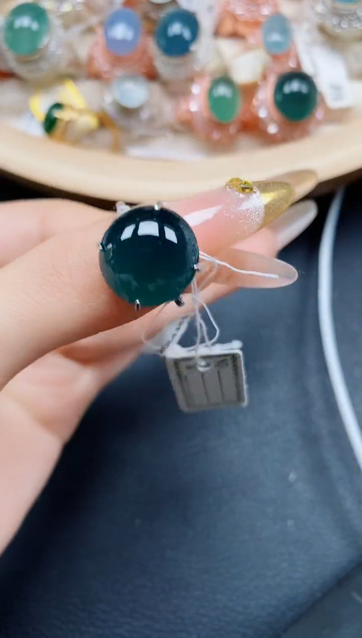 【闪购商品】翡翠戒指银S925镶嵌翡翠