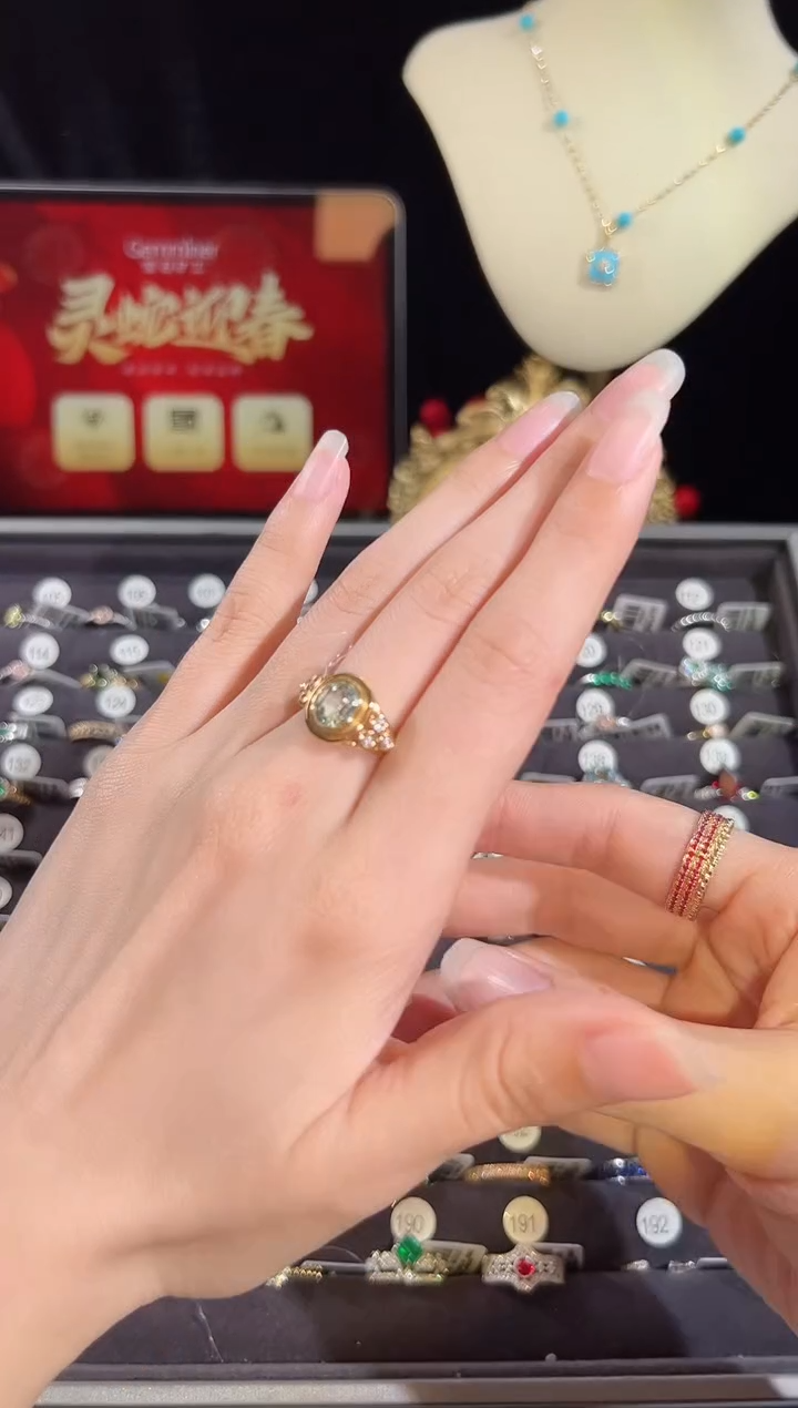 【闪购商品】碧玺戒指18K金镶嵌BR14782#-#164