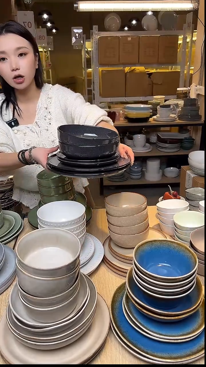 瓷159外贸尾货窑变釉下彩默外微瑕（窑变黑瓷6件套）