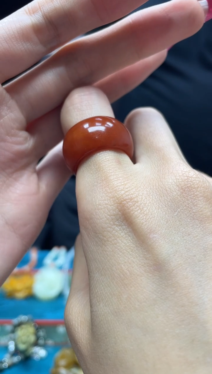 未镶嵌岫玉戒指·多样性发*货拍一发一