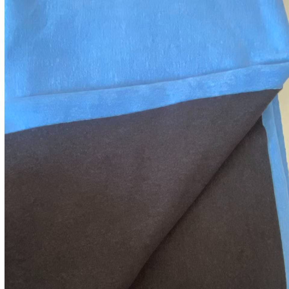 黑灰色AB面蚕丝羊绒奥绒磨毛面料发热保暖家居服打底衫面料