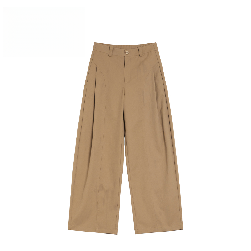 曼贝/MAN BEI弯刀休闲裤女2025新款遮胯宽松阔腿裤MTG20257101