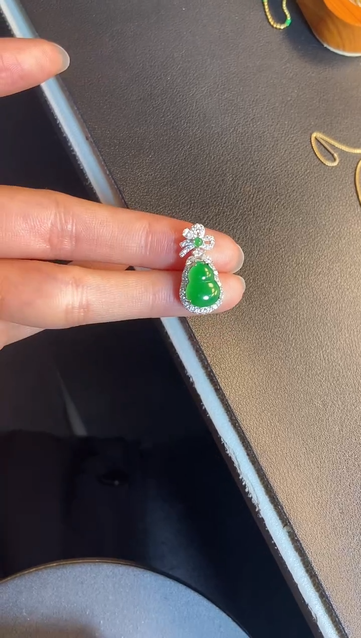 吊坠(不含链)银S925镶嵌翡翠1