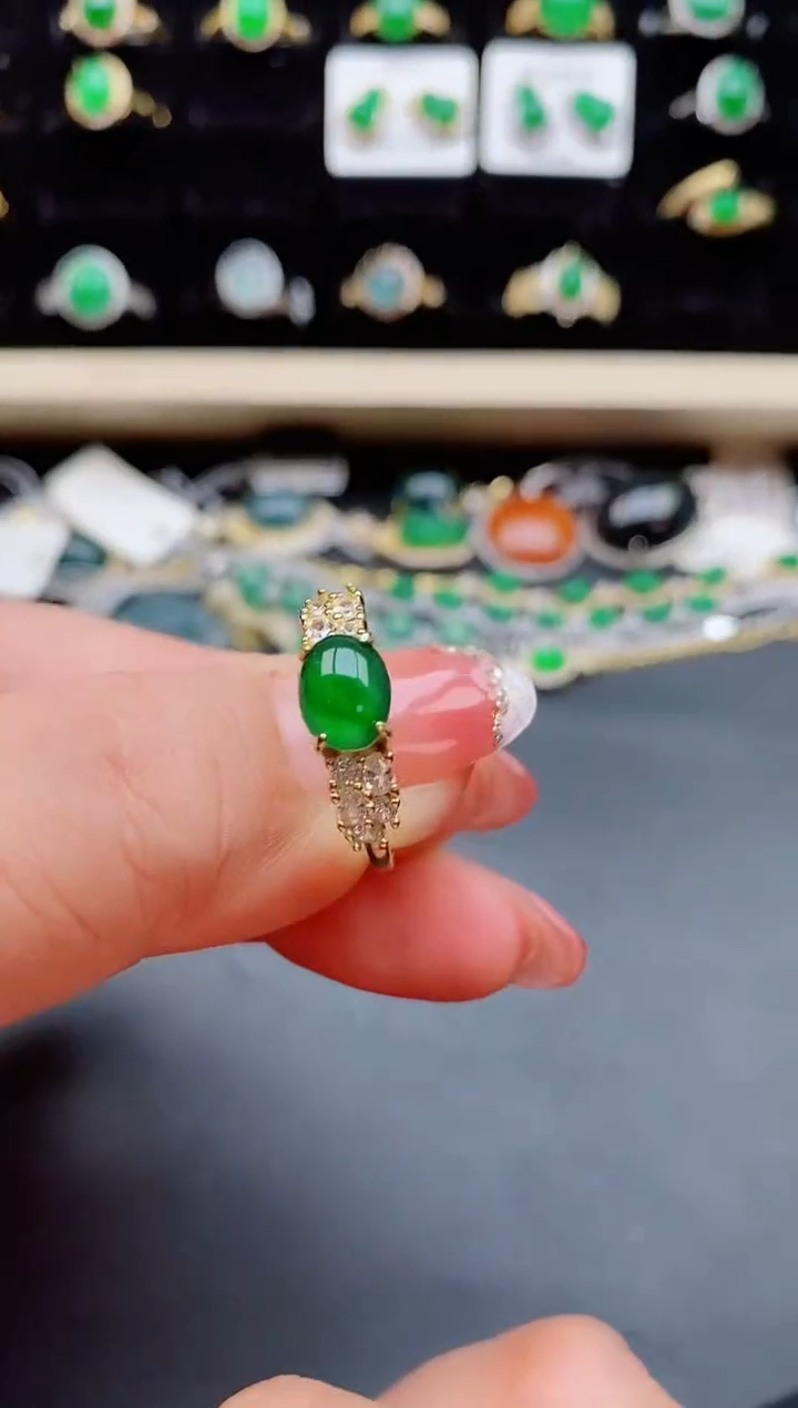 【闪购商品】翡翠戒指银S925镶嵌5080550