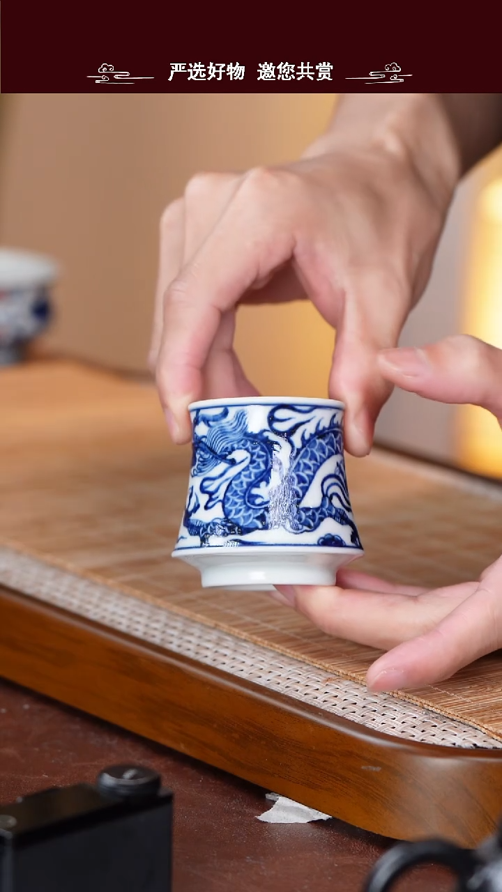 手工手绘青花茶杯