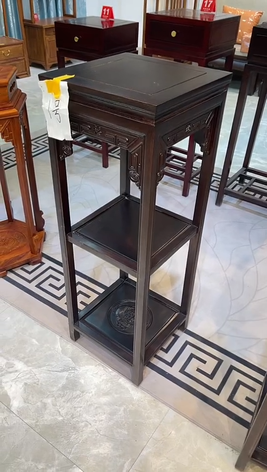 【闪购商品】花梨木类成套家具黑檀色福字花架35*35*100