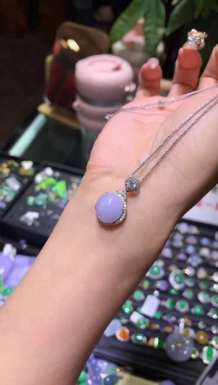 【闪购商品】翡翠吊坠(不含链)银S925镶嵌蛋面