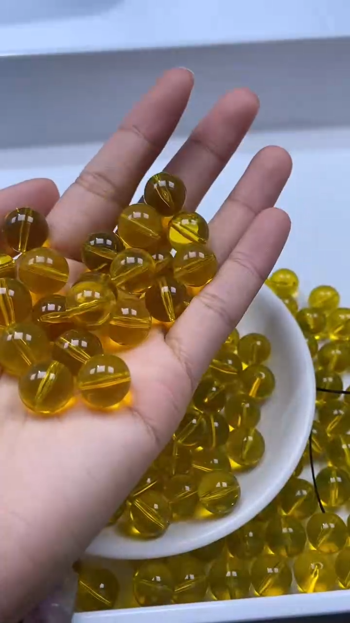 未镶嵌颈饰玛瑙/玉髓W610蓝珀12mm*5颗