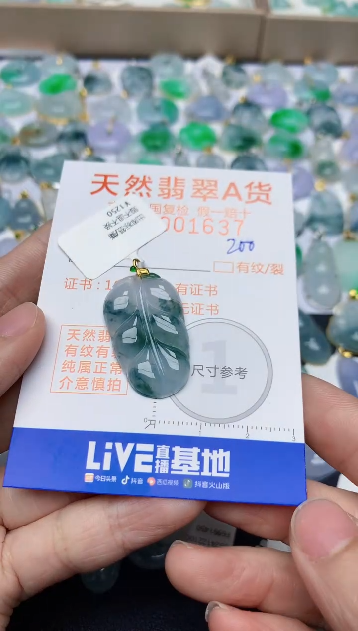 【闪购商品】翡翠颈饰18K金镶嵌天然翡翠A货   