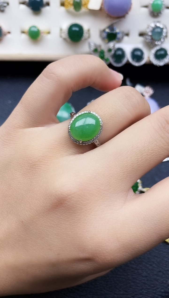 【闪购商品】翡翠戒指银S925镶嵌1111