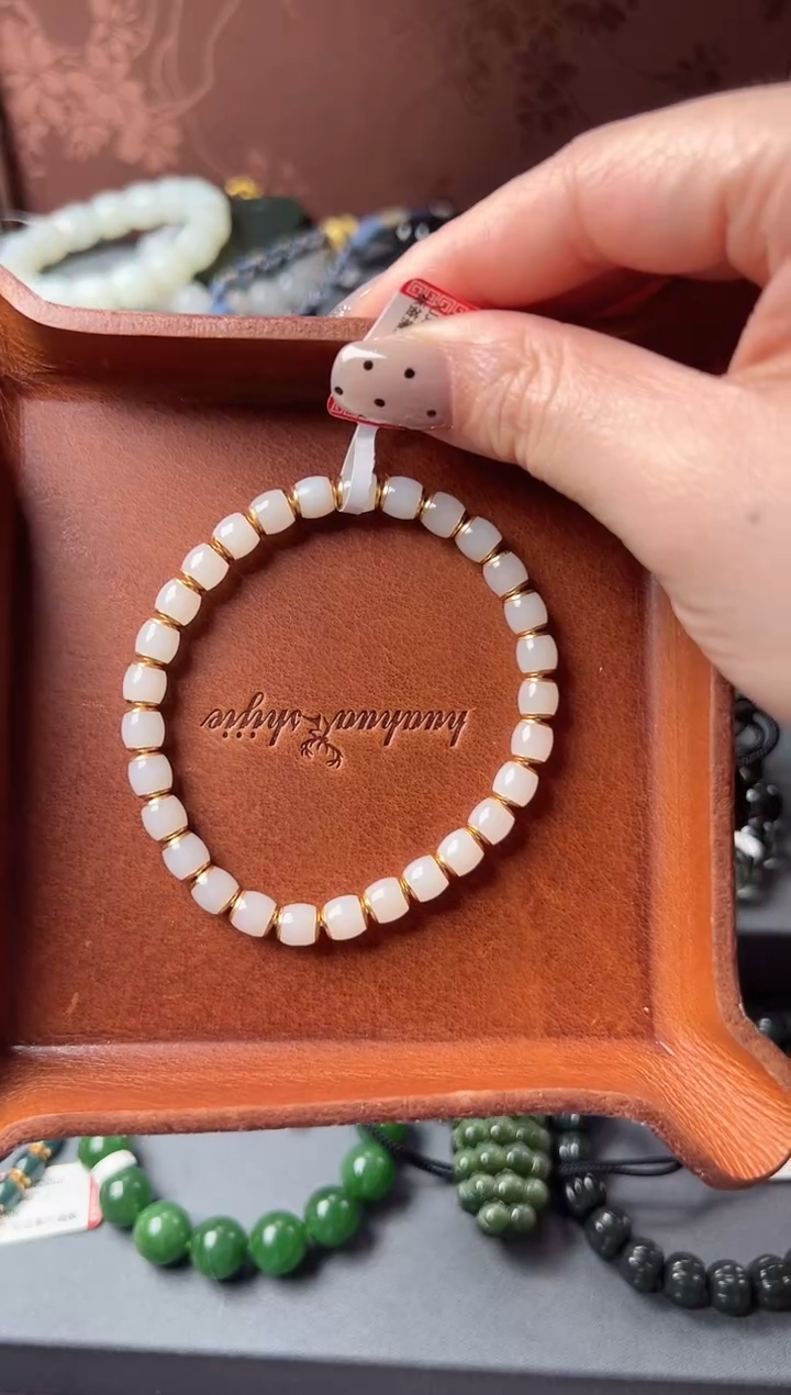 【闪购商品】和田玉手串18K金镶嵌18K镶手串HBHT500045