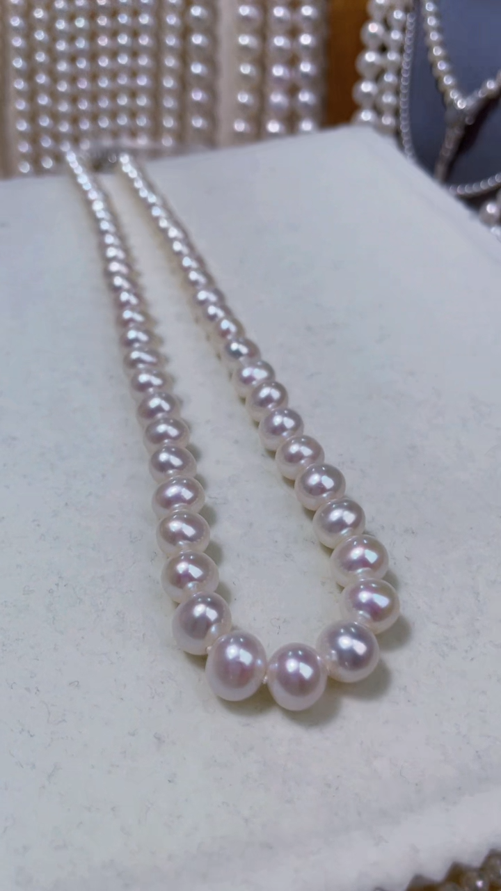 【闪购商品】淡水珍珠银S925镶嵌项链7.5-8.5MM