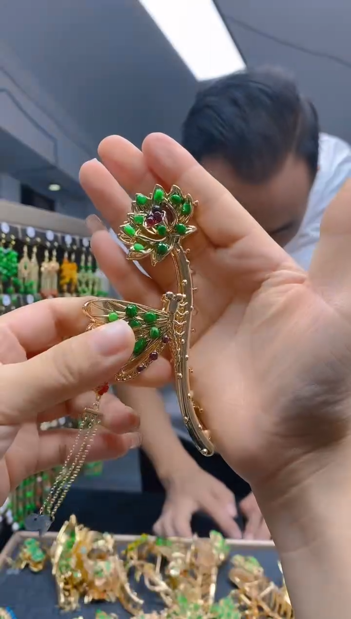【闪购商品】翡翠耳饰合金318翡翠发簪