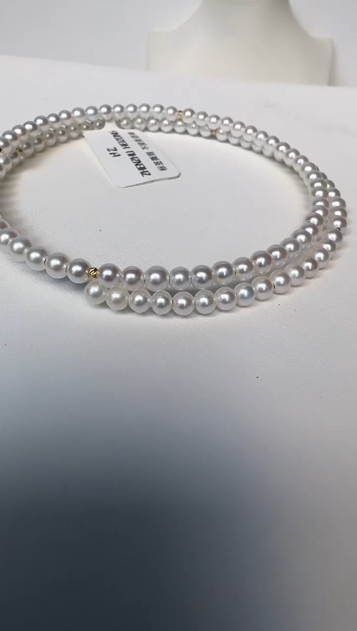 淡水珍珠手镯18K金镶嵌手镯