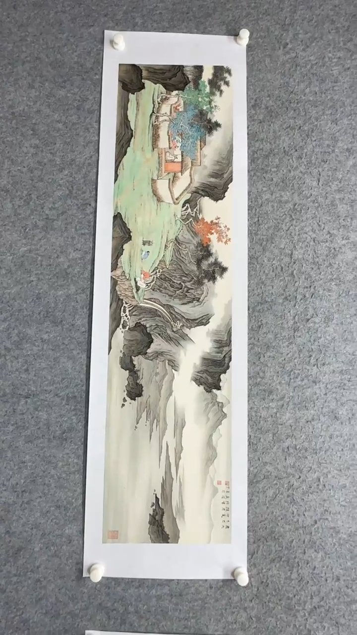 国画工笔画山水画手绘