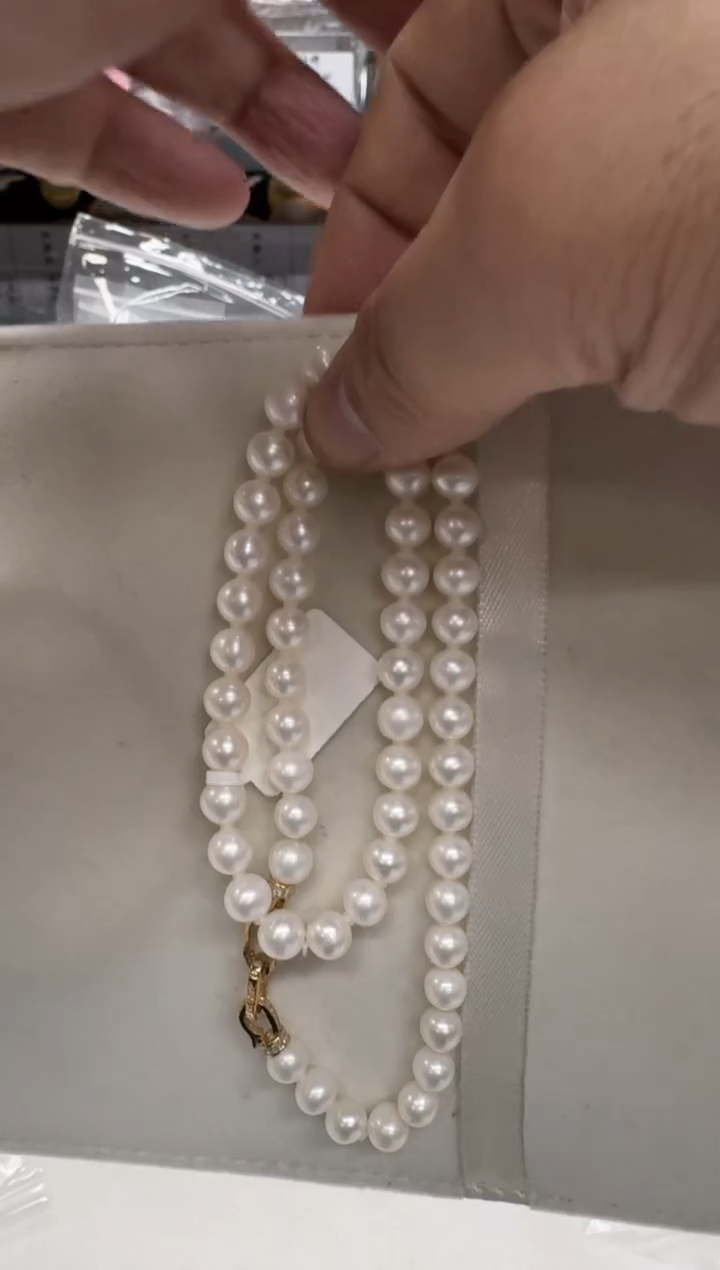 【闪购商品】淡水珍珠颈饰银S925镶嵌6-7无核